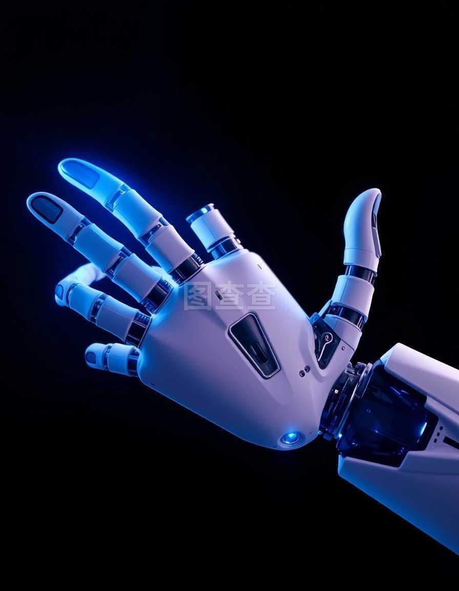 帶有藍(lán)光的機(jī)械手